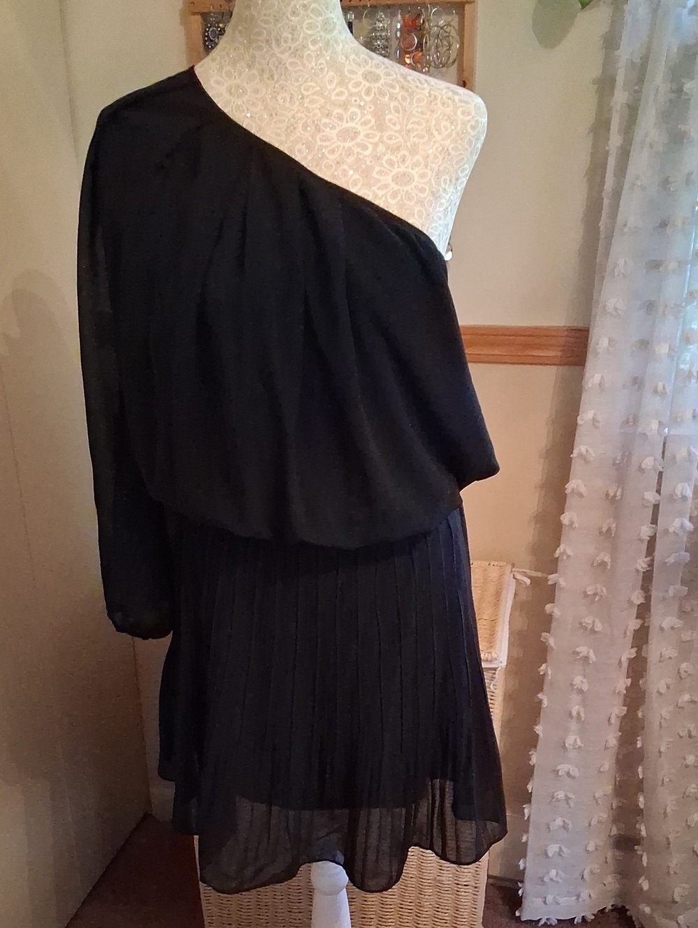 Traffic People Black Mini Dress. Size Medium